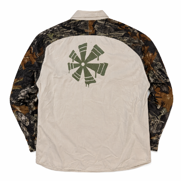 Gas Noir Realtree-Sleeve Work Shirt — Stone