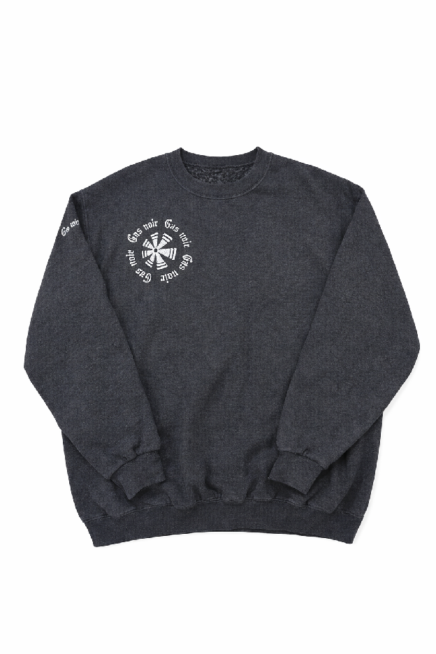 Gas Noir Pinwheel Crewneck — Charcoal/Black