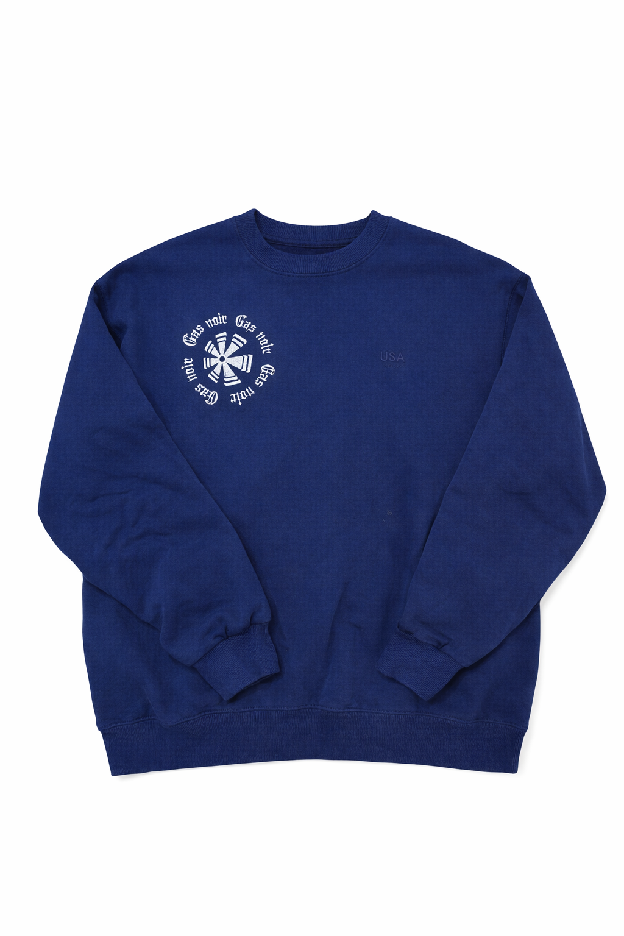 Gas Noir Royal Blue Crest Crewneck