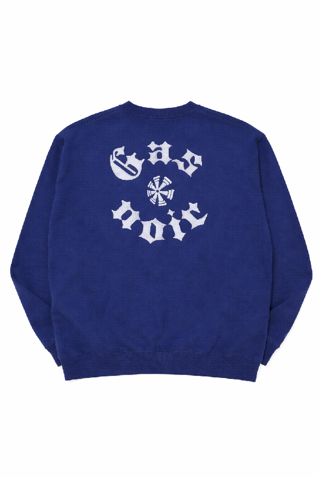 Gas Noir Royal Blue Crest Crewneck