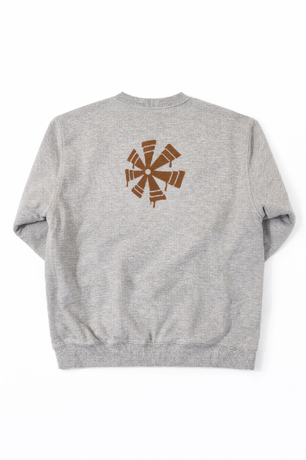 Gas Noir Heather Grey Crest Crewneck