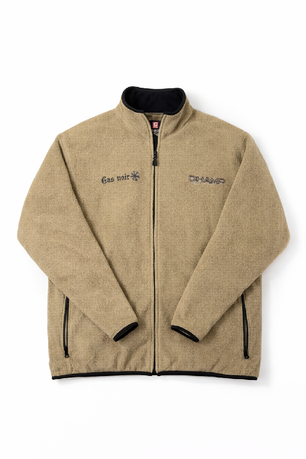 Gas Noir Tan Sherpa Full-Zip Fleece