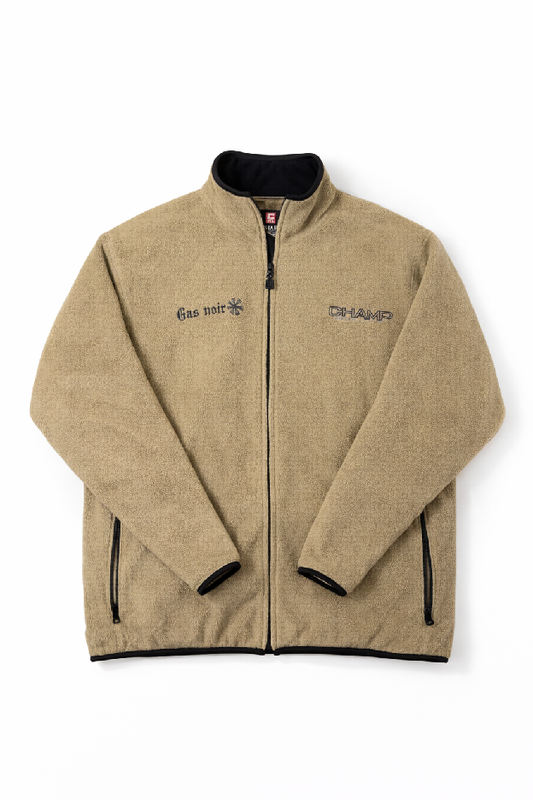 Gas Noir Tan Sherpa Full-Zip Fleece