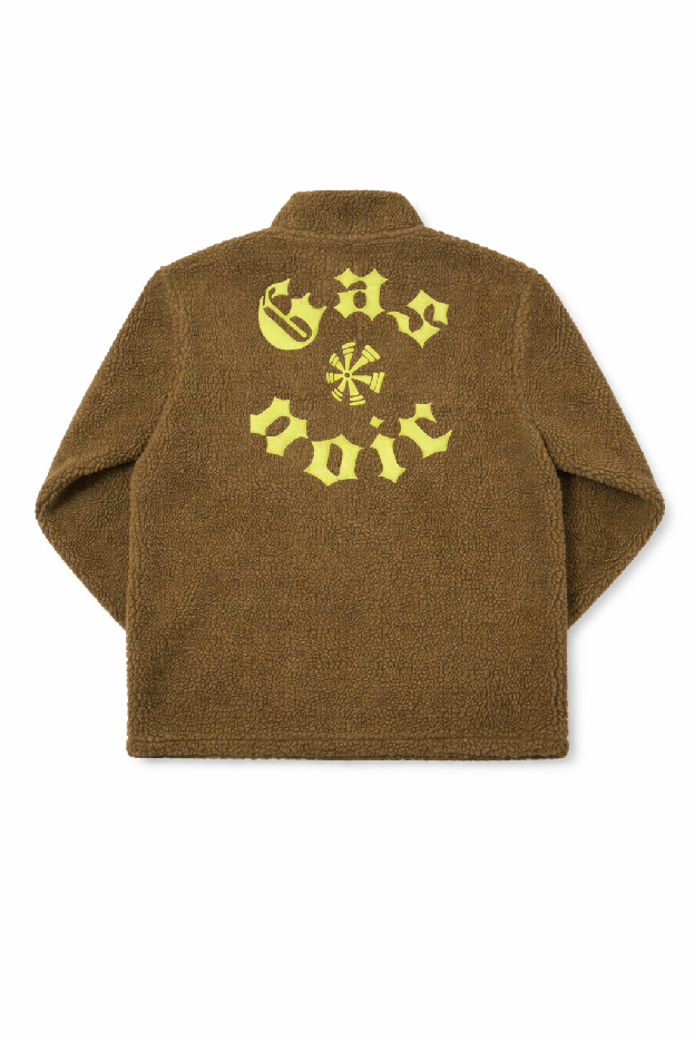 Gas Noir Olive Sherpa Half-Zip Pullover
